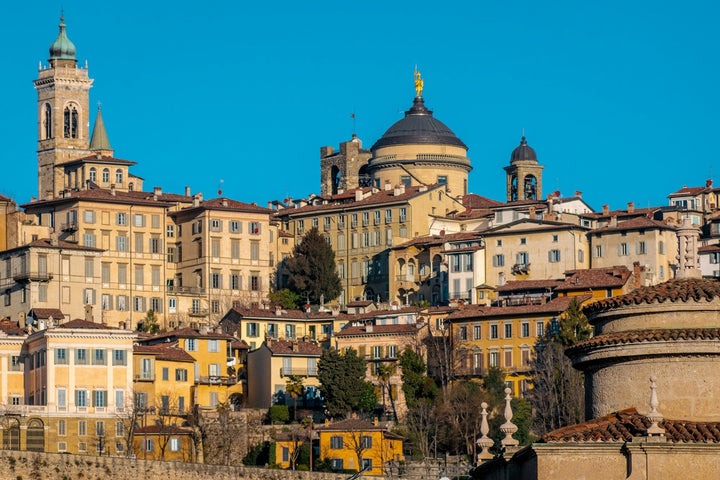 Città Alta, the walled upper town of Bergamo, seen from the lower town