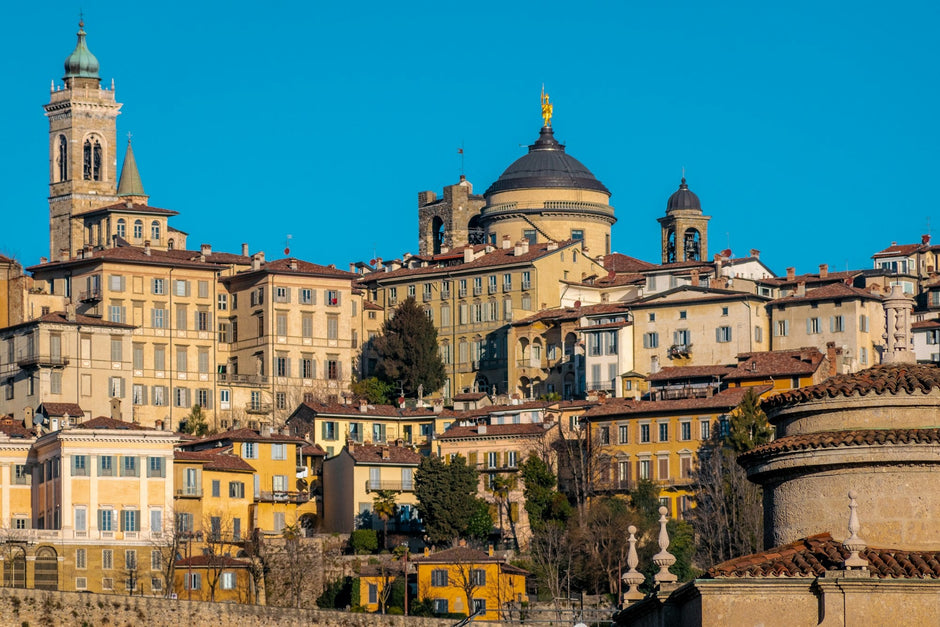 Città Alta, the walled upper town of Bergamo, seen from the lower town