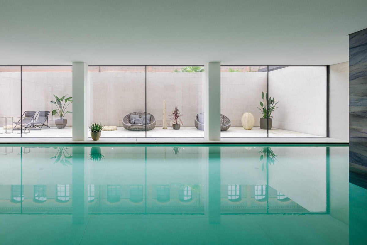 The indoor pool of the spa at Hilton Lake Como