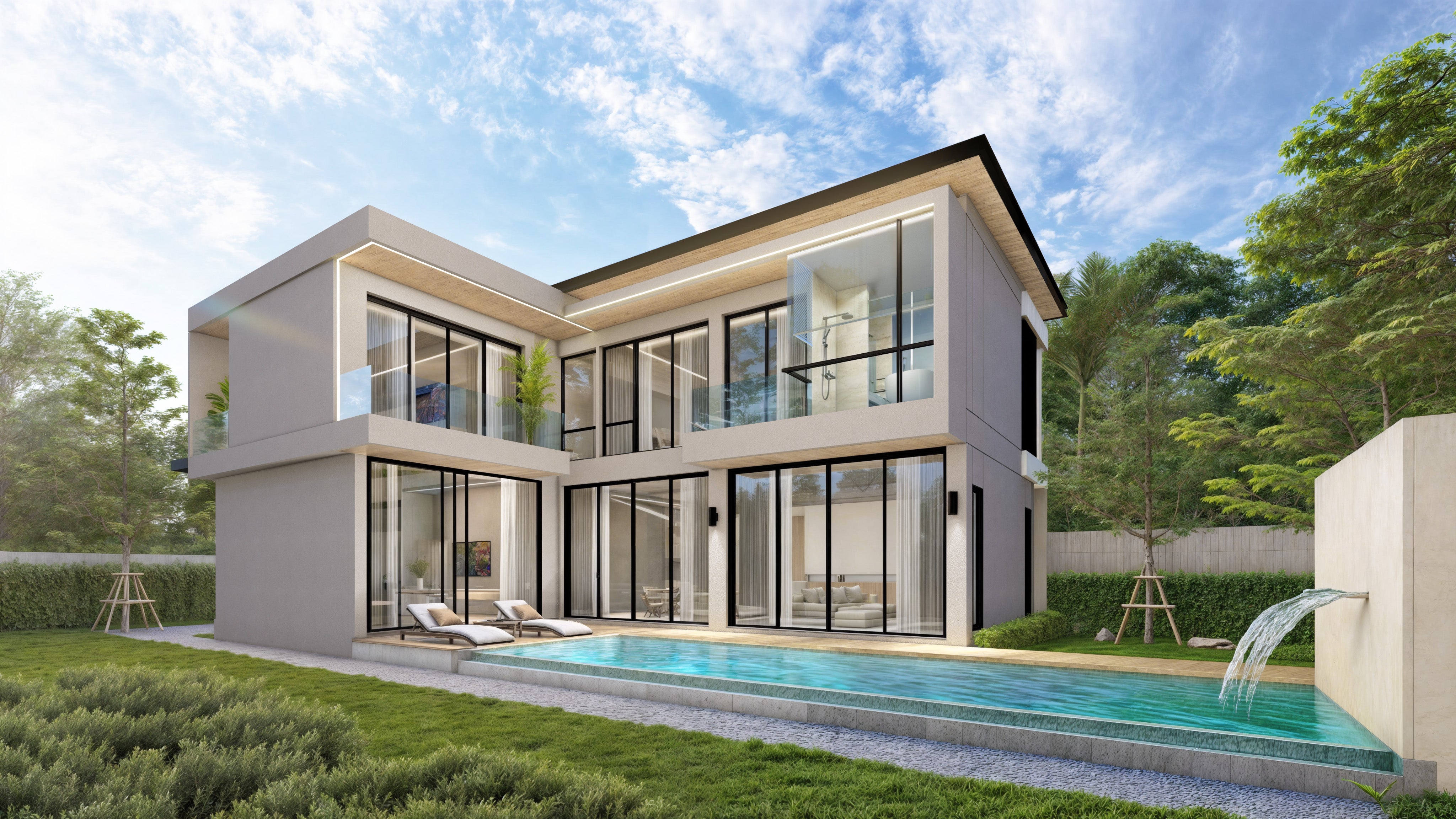 Four Tropical Modern Pool Villas