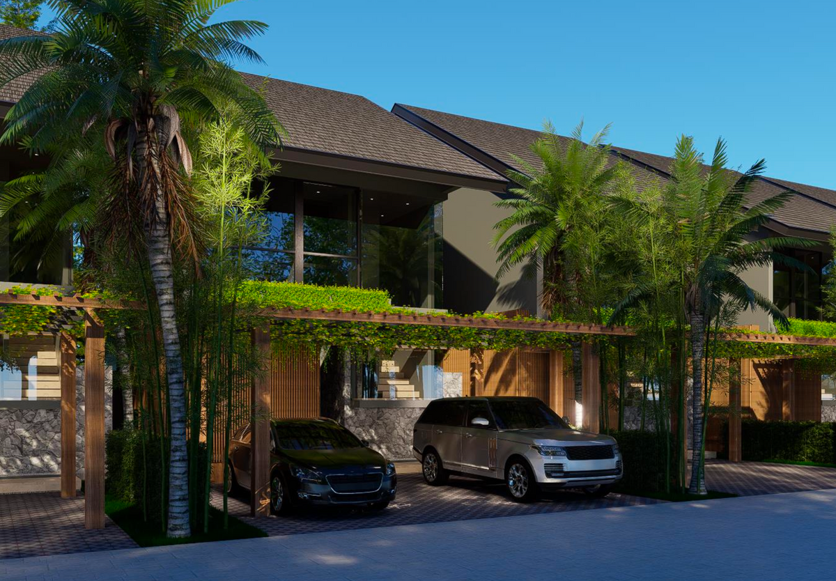 Loft Sunpao Duo near Ao Nang: rendering of the two-storey lofts among palms