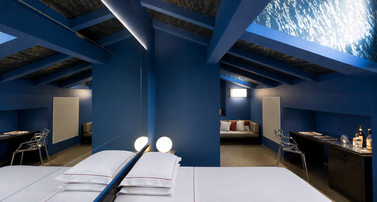 Deluxe room interior at Phi Hotel Bologna