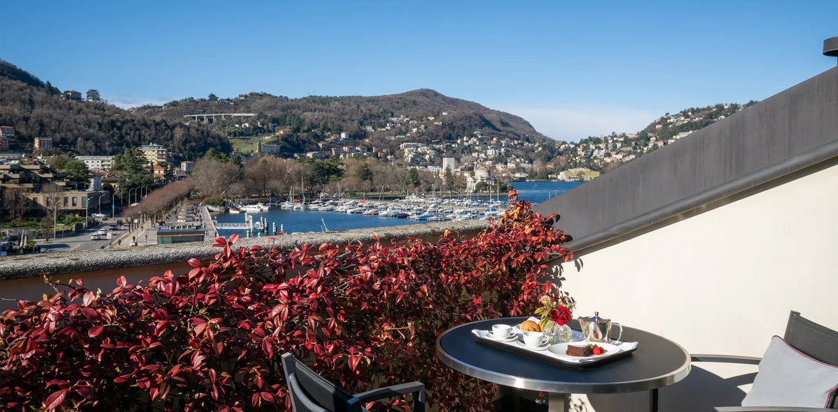 Breakfast on the Cavour Suite terrace at Albergo Terminus