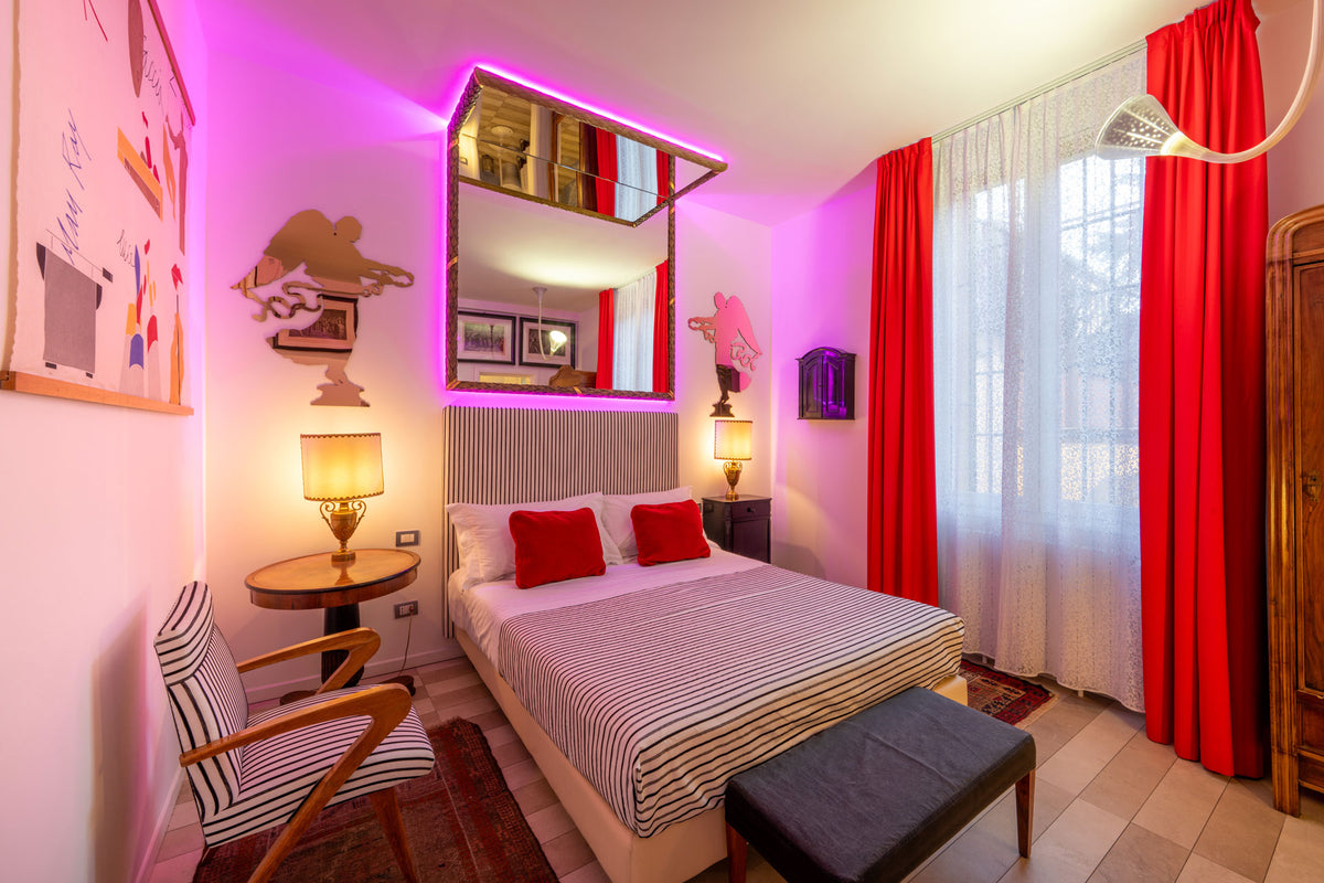 The Temperance (Temperanza) room at Casa Bertagni, a boutique hotel in Bologna