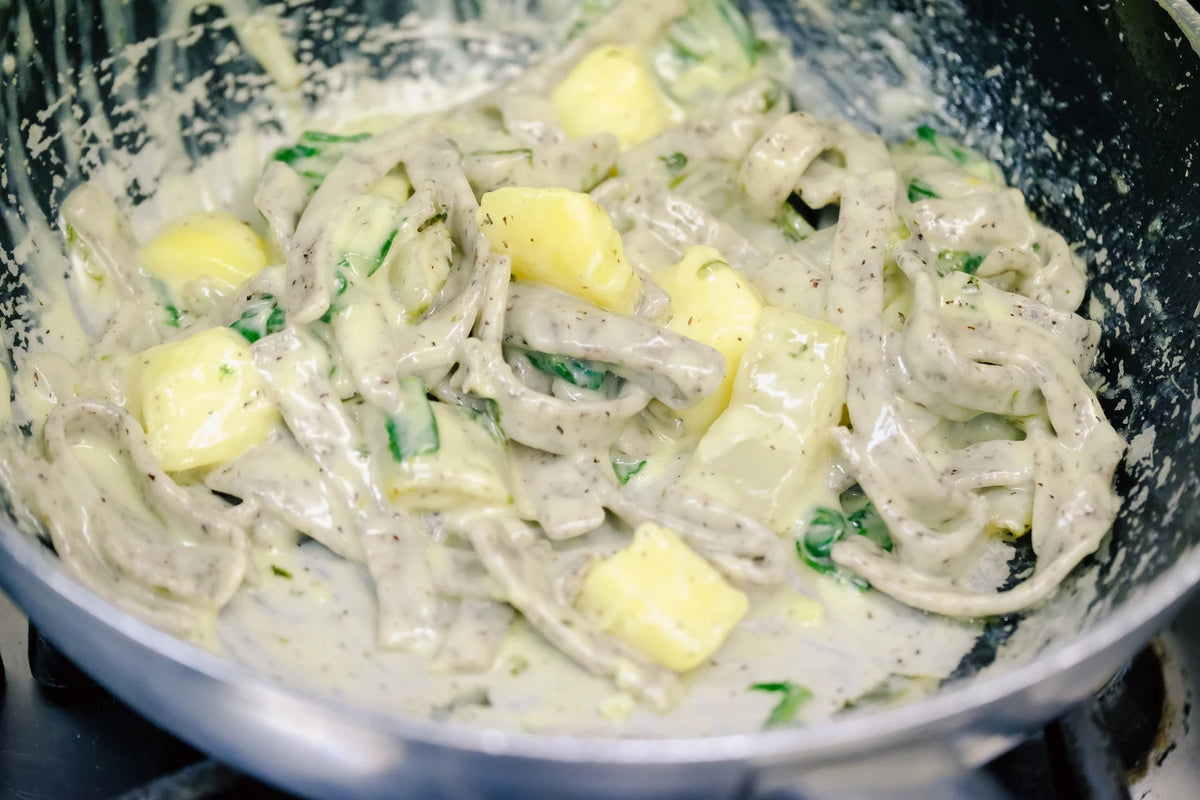 Pasta in the pan at Latteria San Fedele