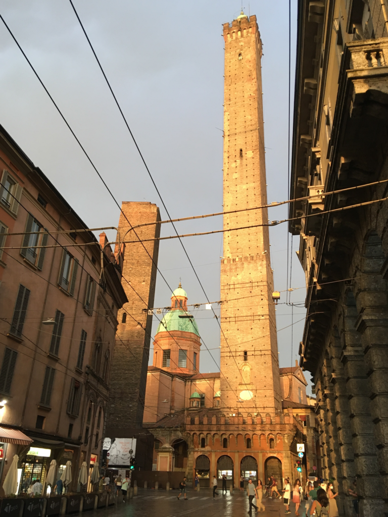 Bologna's Two Towers, pictured on Albergo Garisenda's website