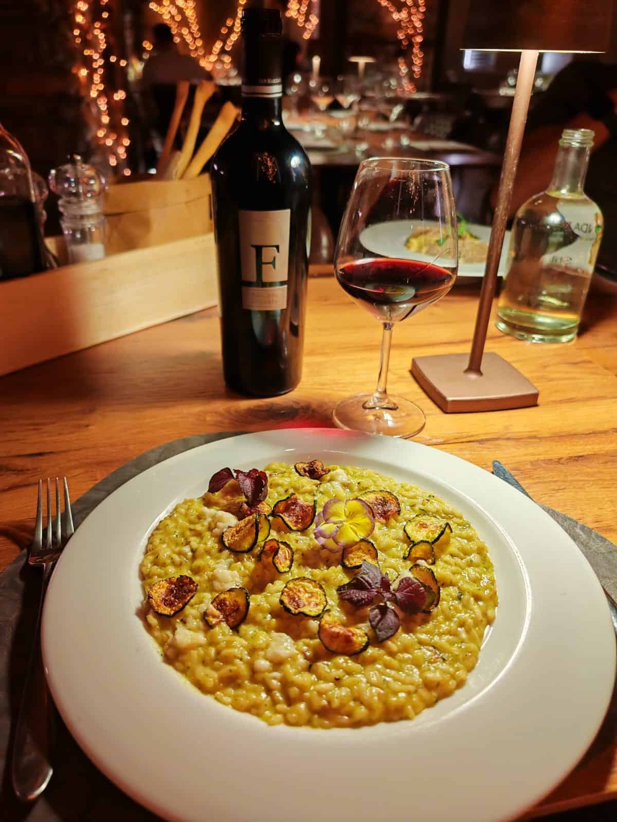Risotto and red wine at Locanda in Centro