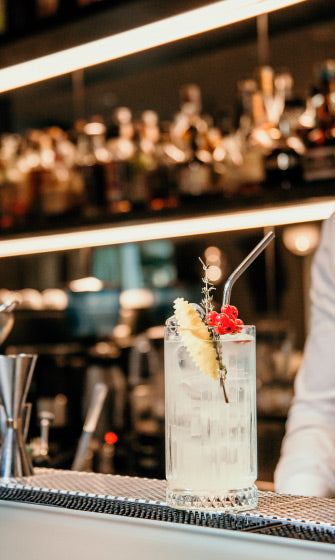 A cocktail at the bar of Posta Design Hotel