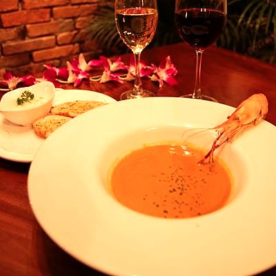 Lobster and prawn bisque at Carnivore Steak & Grill