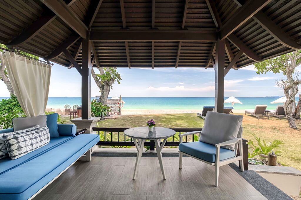 A Beach Villa terrace facing the sea at Layana