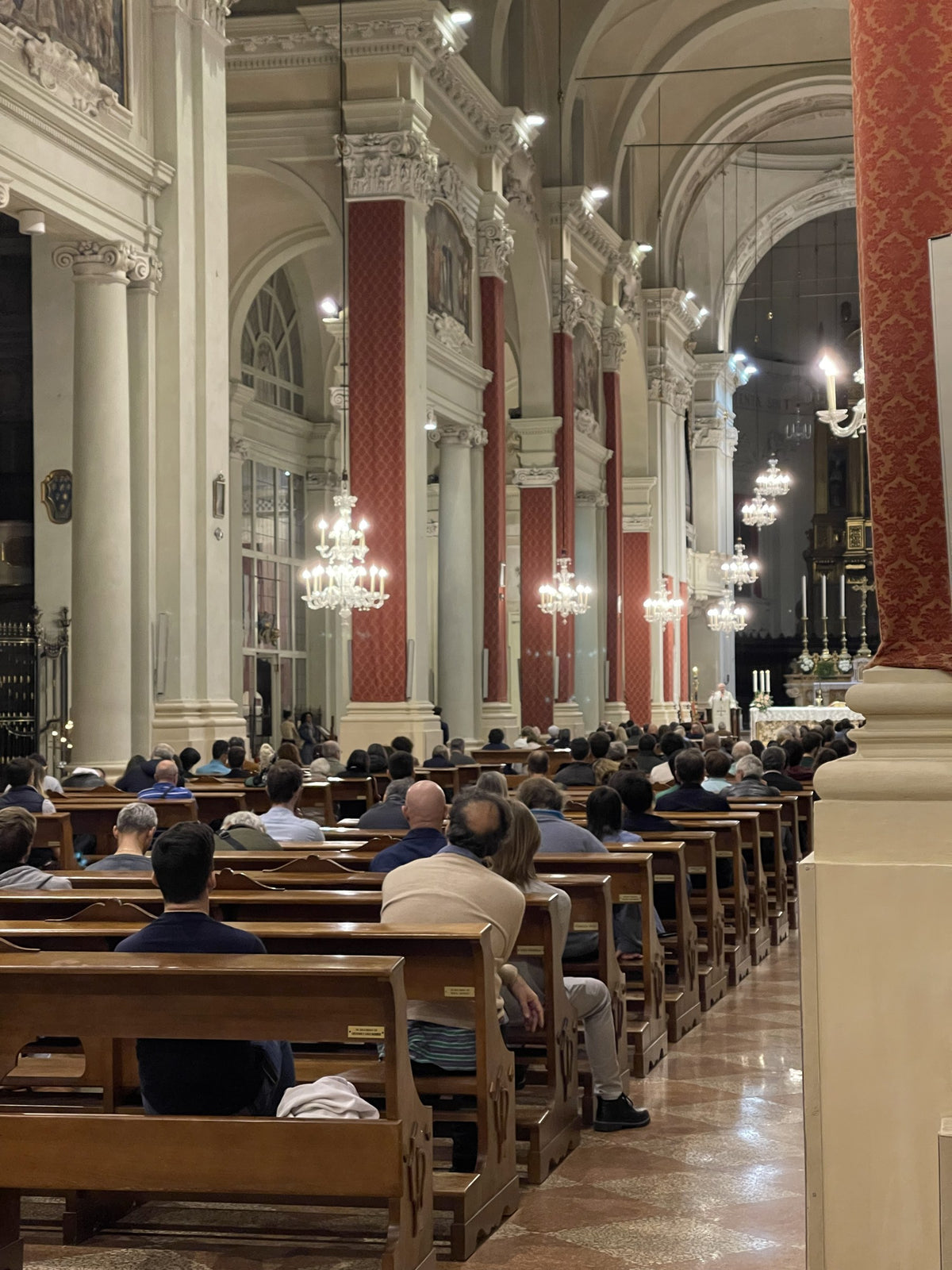 Evening Mass inside one of Bologna's churches