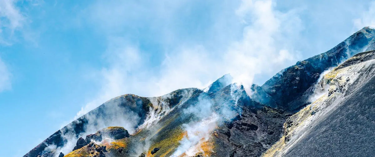 Steaming summit craters of Mount Etna
