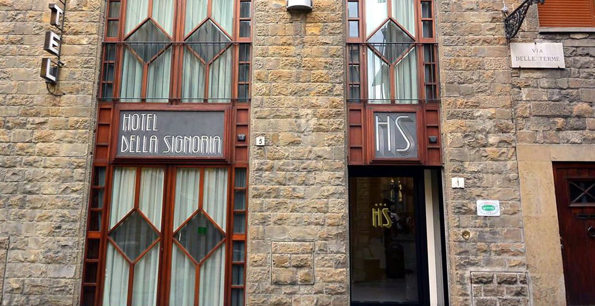 Entrance of Hotel della Signoria on Via delle Terme