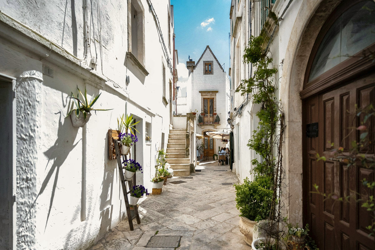 A whitewashed lane of Locorotondo in the Itria Valley