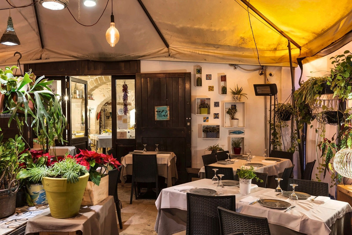 The plant-filled dehors of La Cecchina in Bari Vecchia