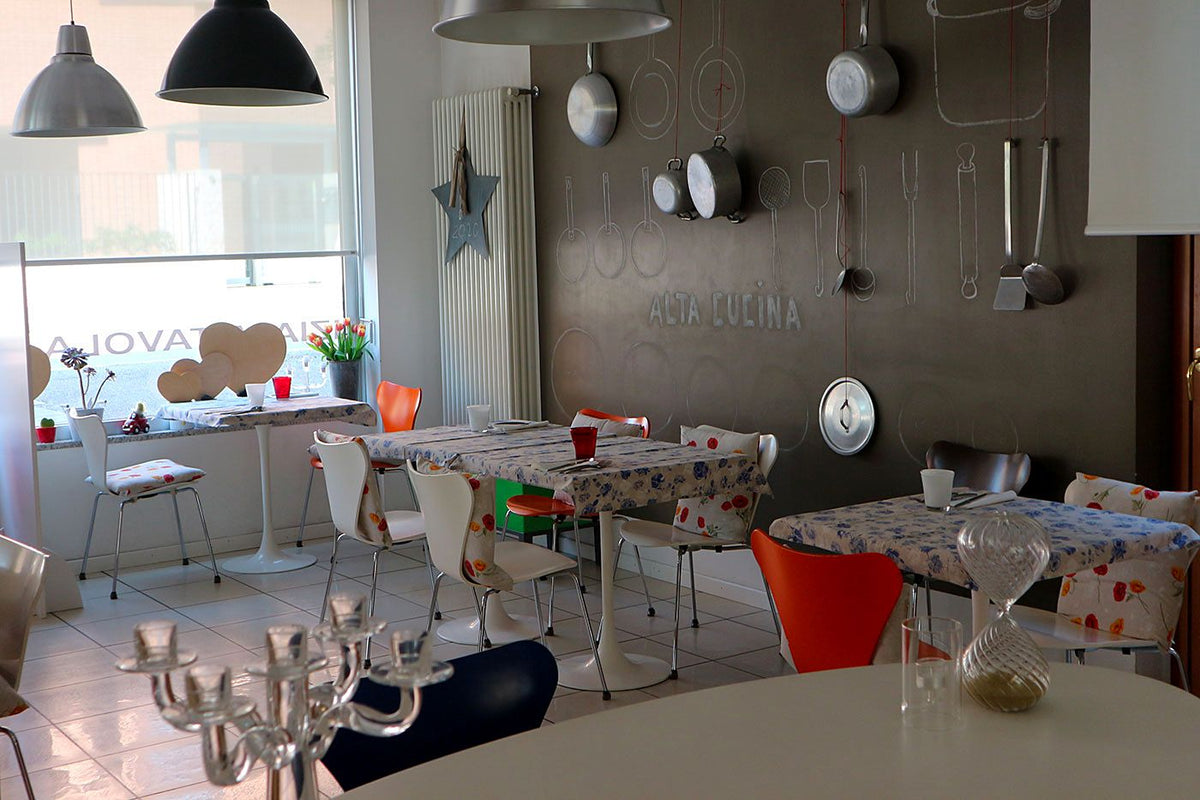 Bright, playful dining room at A Tavola da Patrizia