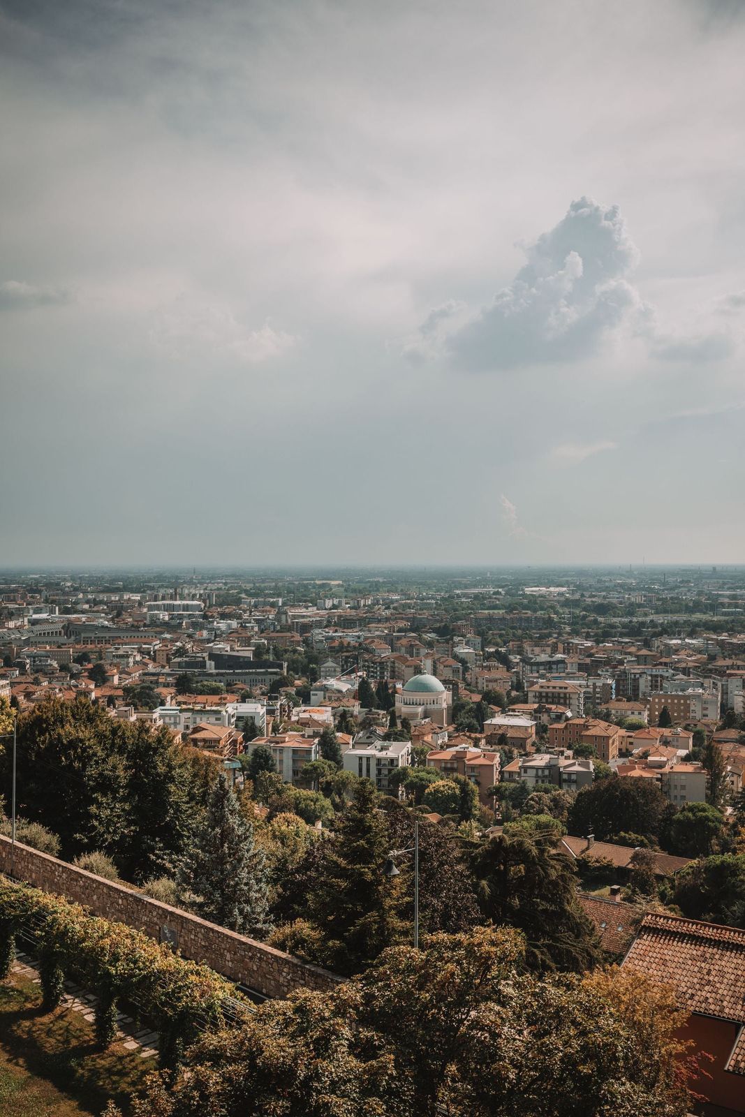 Looking down on the city and the plain