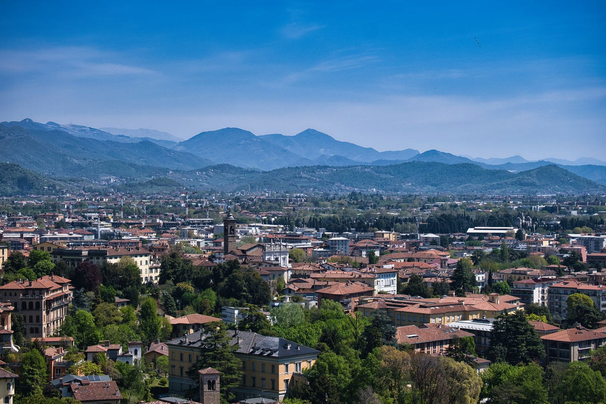 Bergamo with the Orobie foothills behind