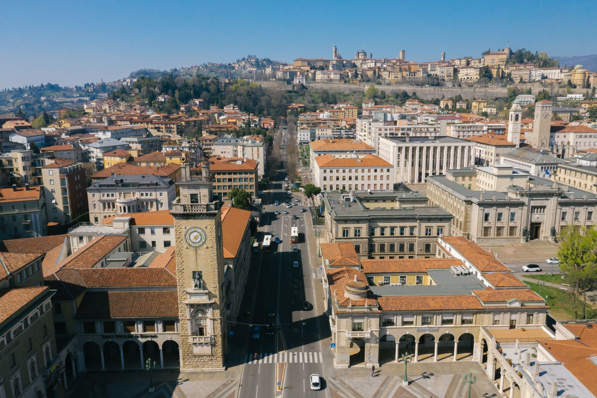 The grid of Città Bassa's centre from above