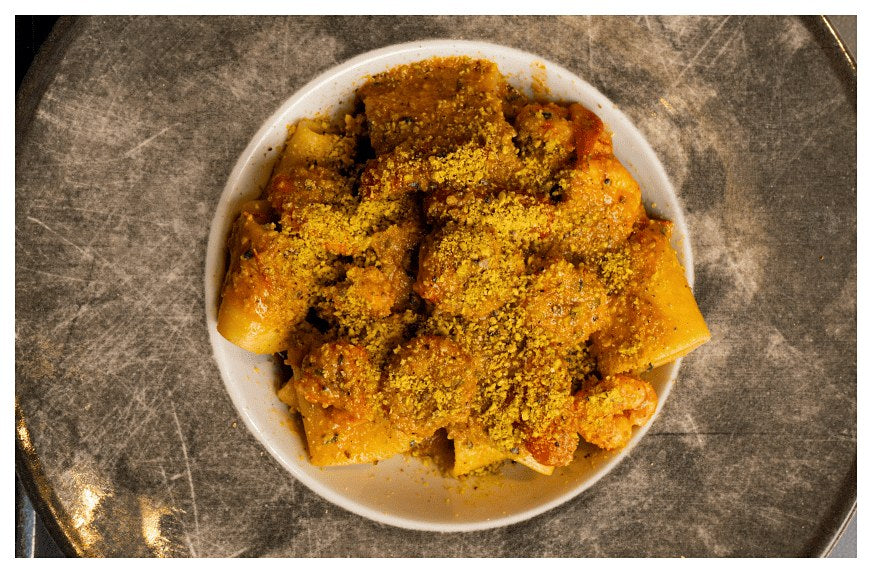 Paccheri topped with toasted breadcrumbs at Le Tre Bocche