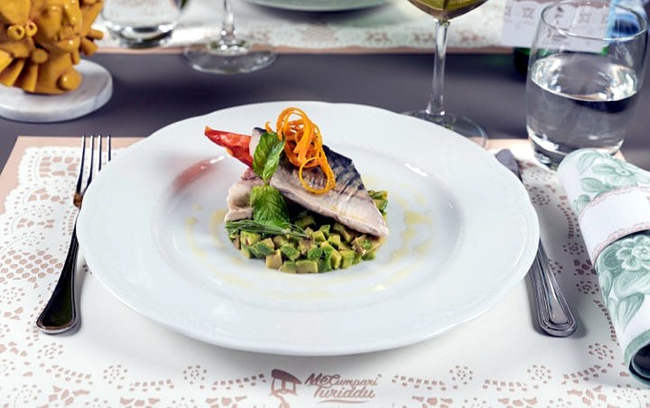 Fish fillet with vegetables at Me Cumpari Turiddu