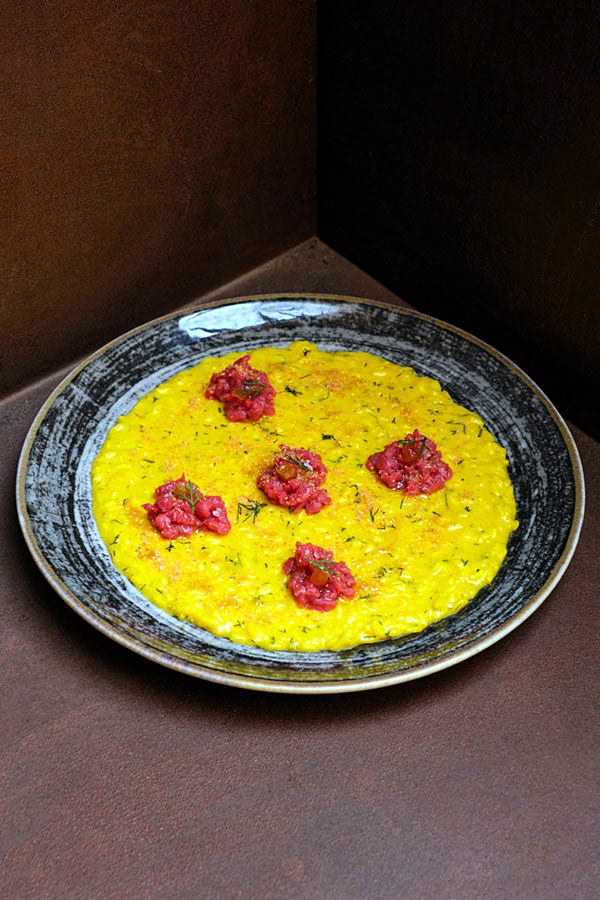 Saffron risotto at Ménage