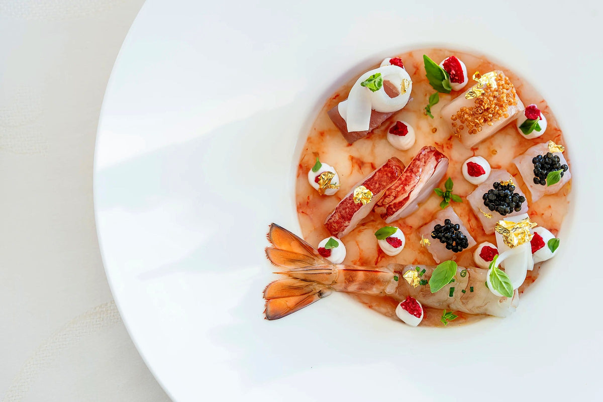 Seafood dish at Caruso Roof Garden, Grand Hotel Vesuvio