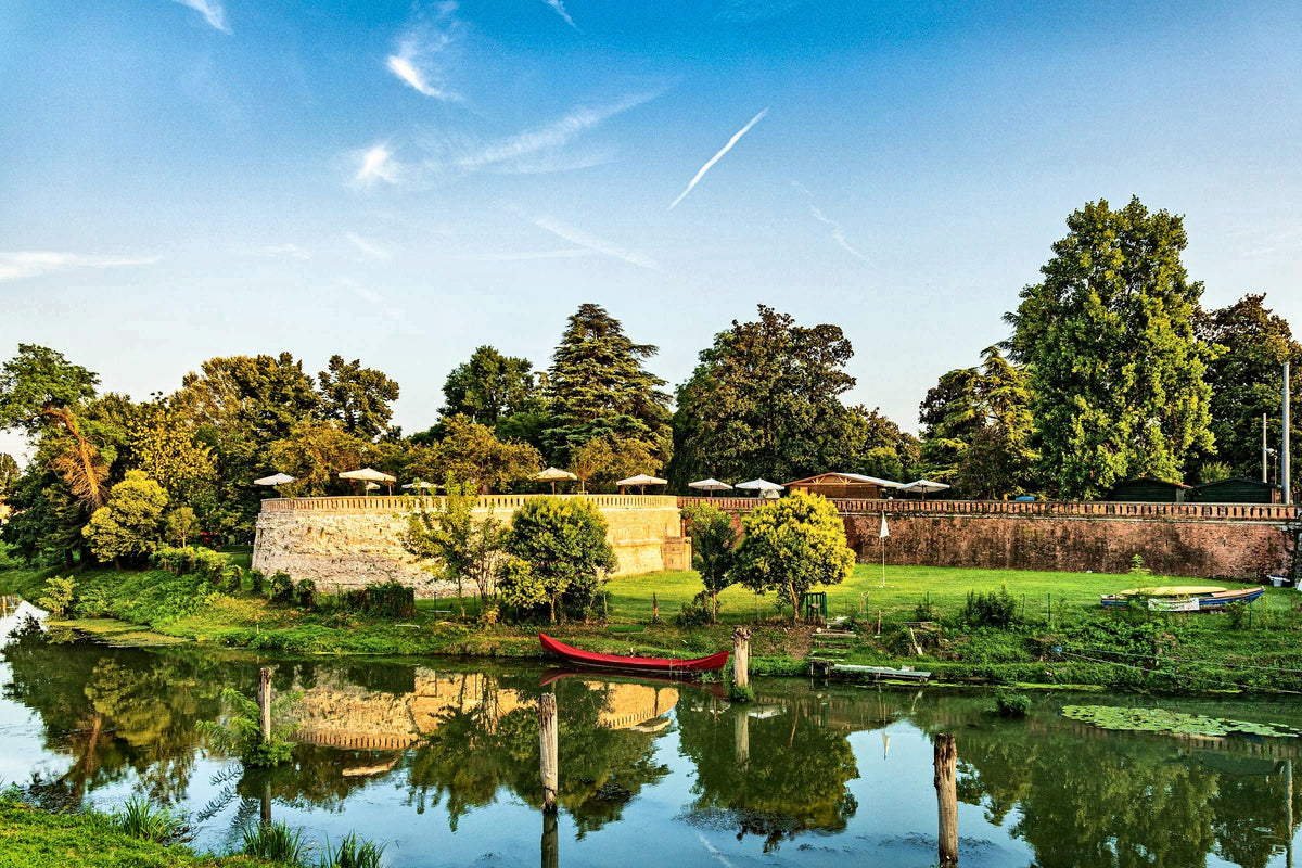 Old city walls and a quiet stretch of river