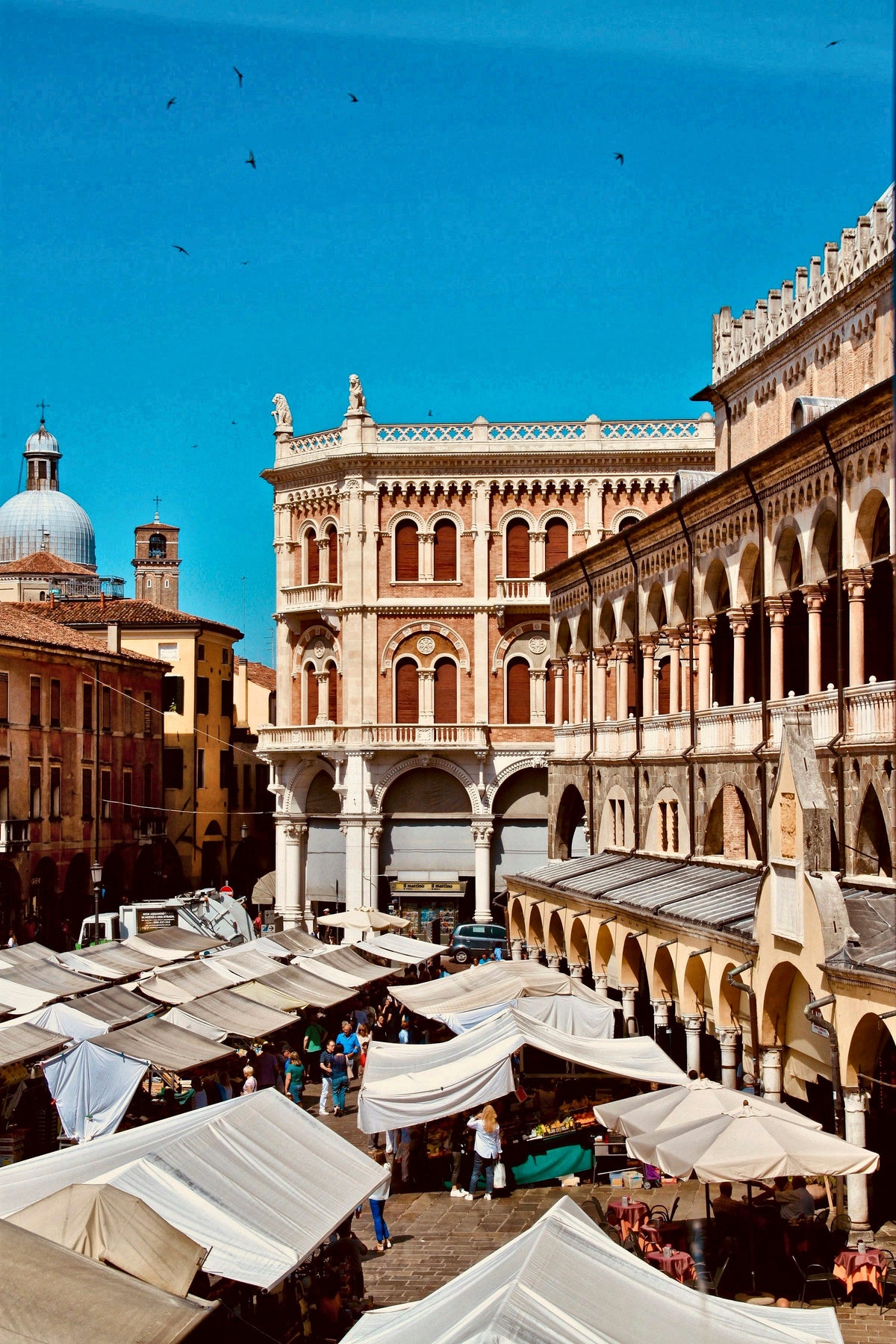 The daily market below the Palazzo della Ragione