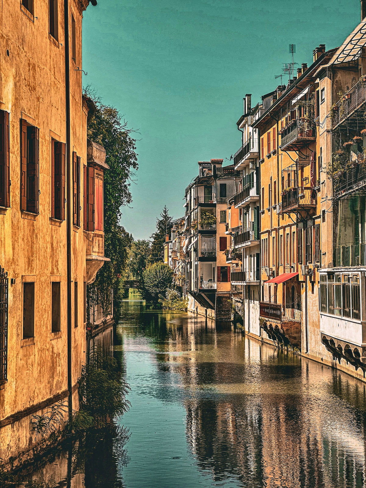 Old houses lining a canal in the historic centre