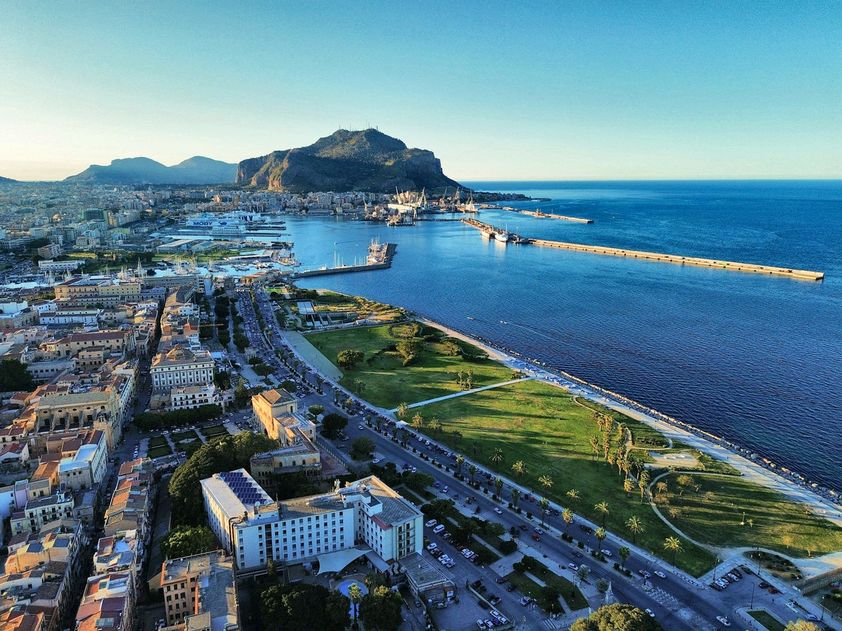 The Foro Italico seafront and the old port, with Monte Pellegrino beyond