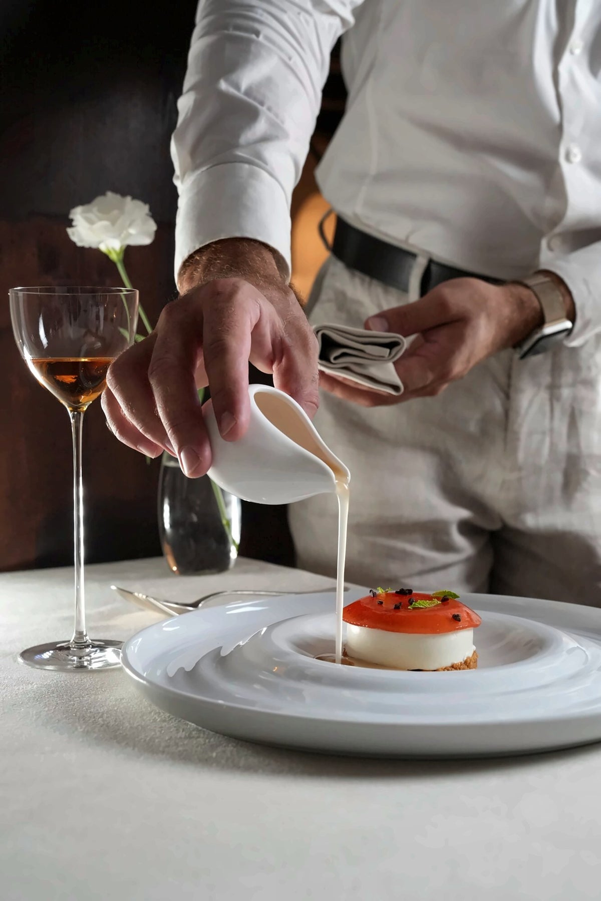 Sauce poured at the table at Osteria dei Vespri