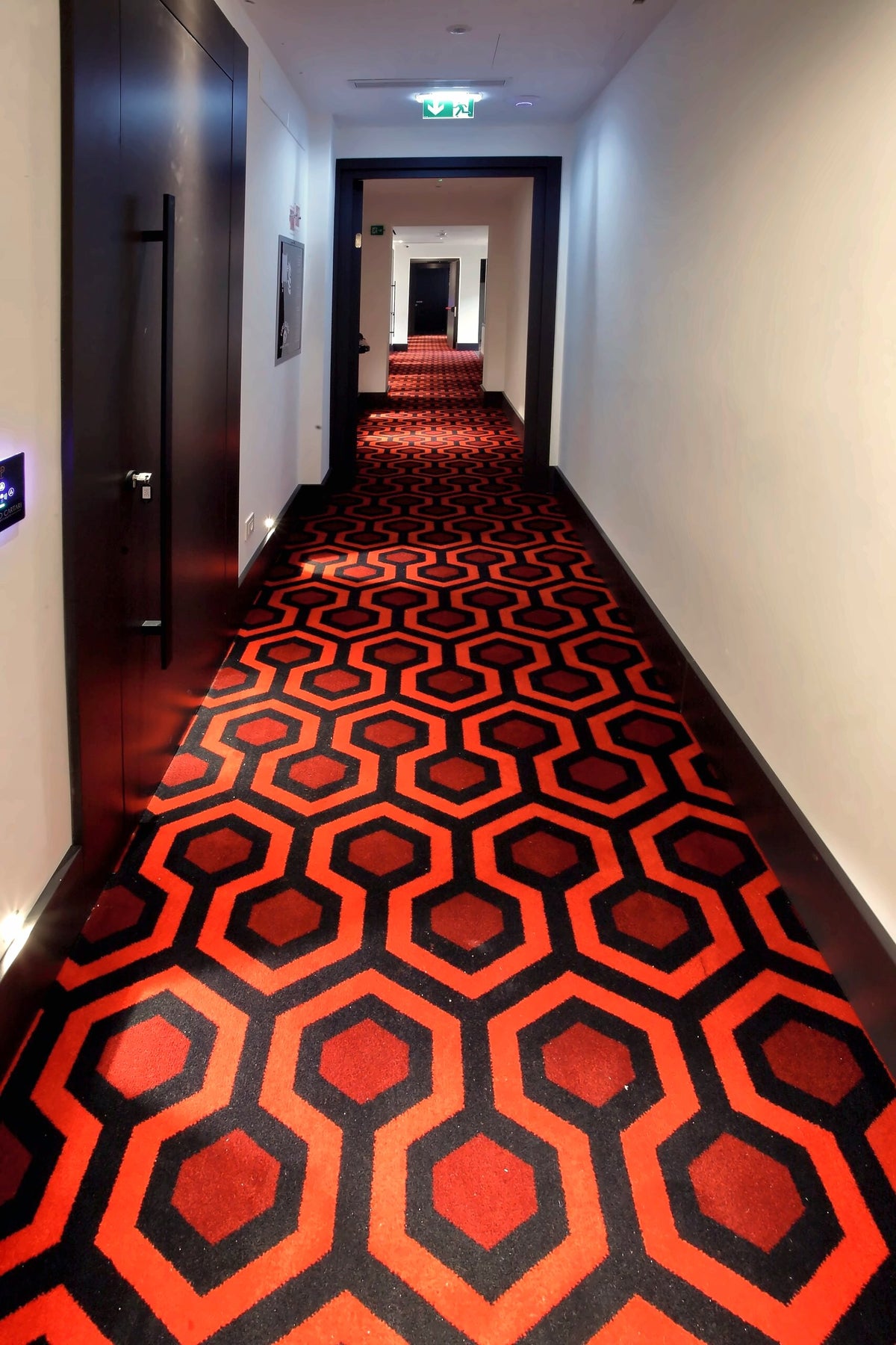 The patterned corridor carpet of Palazzo Cartari