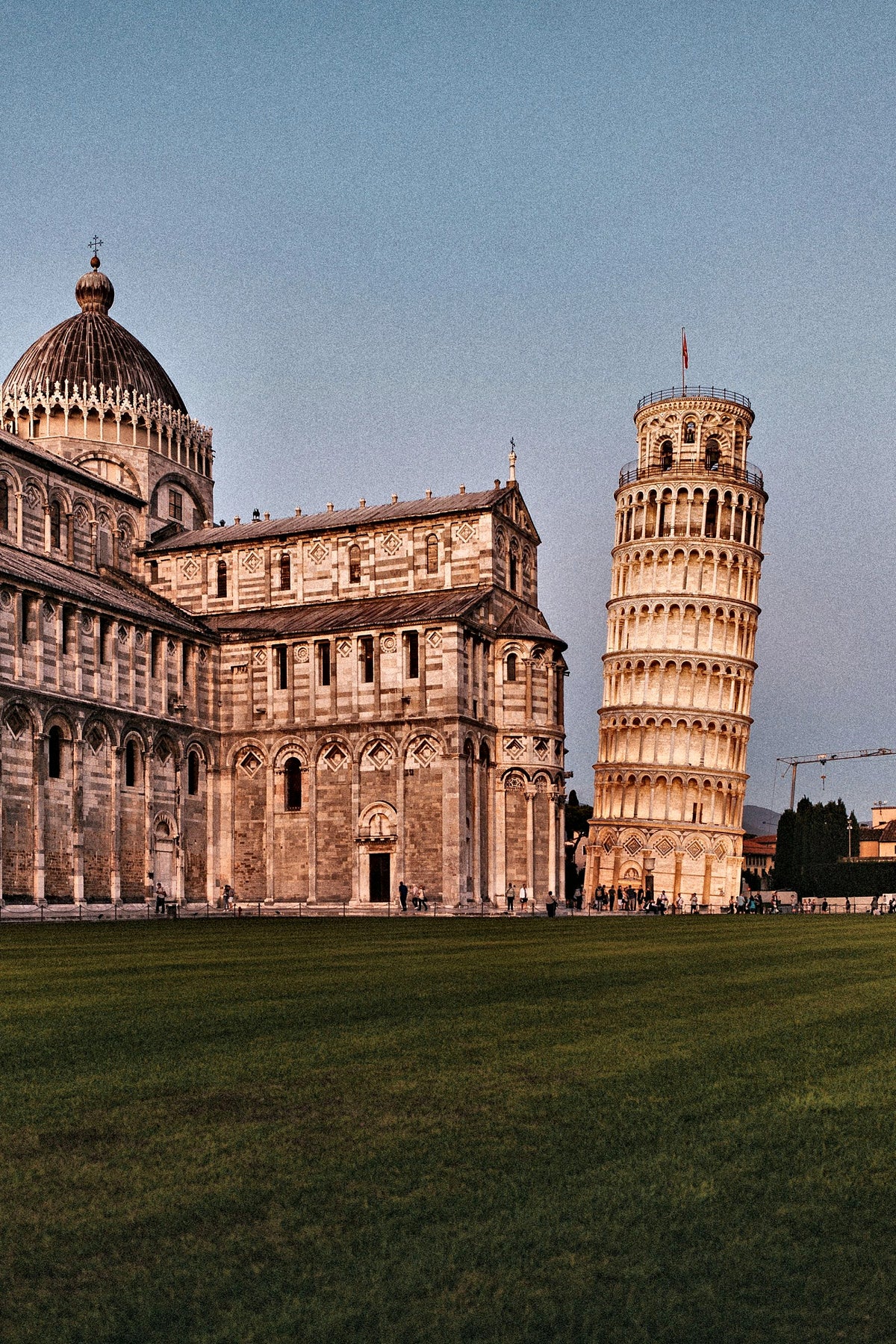 Warm evening light on the cathedral and the tower