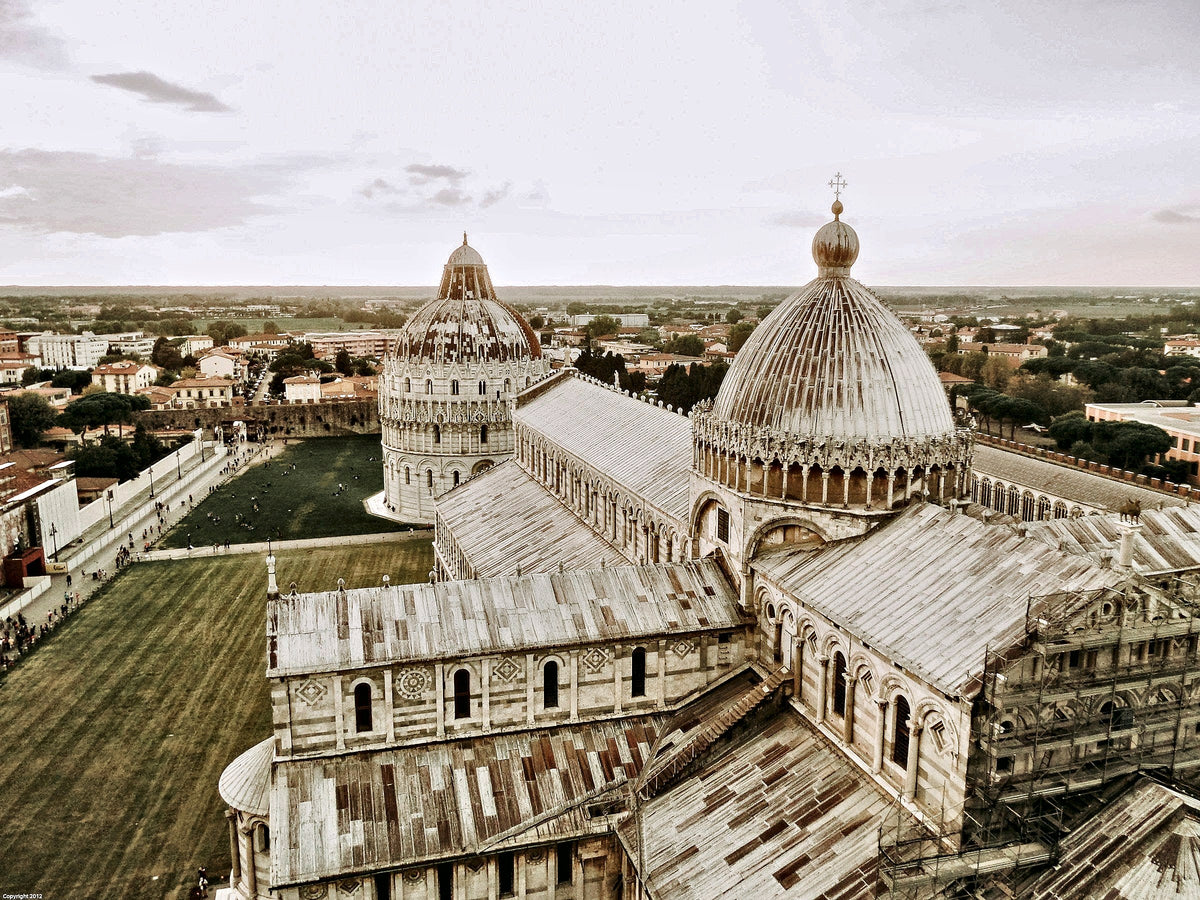 The cathedral and the Baptistery seen from the top of the leaning tower