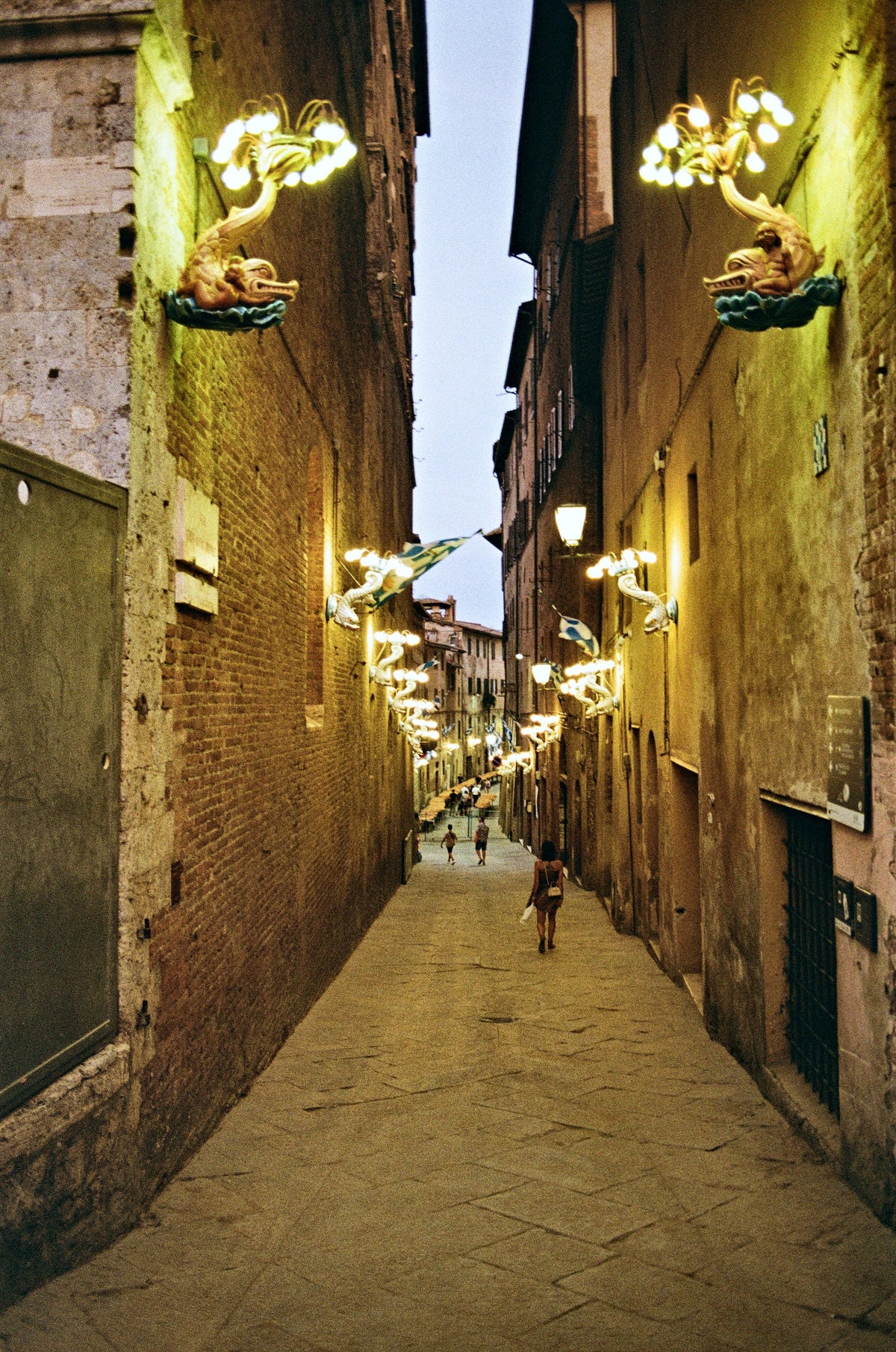 Walking home under the dragon lamps
