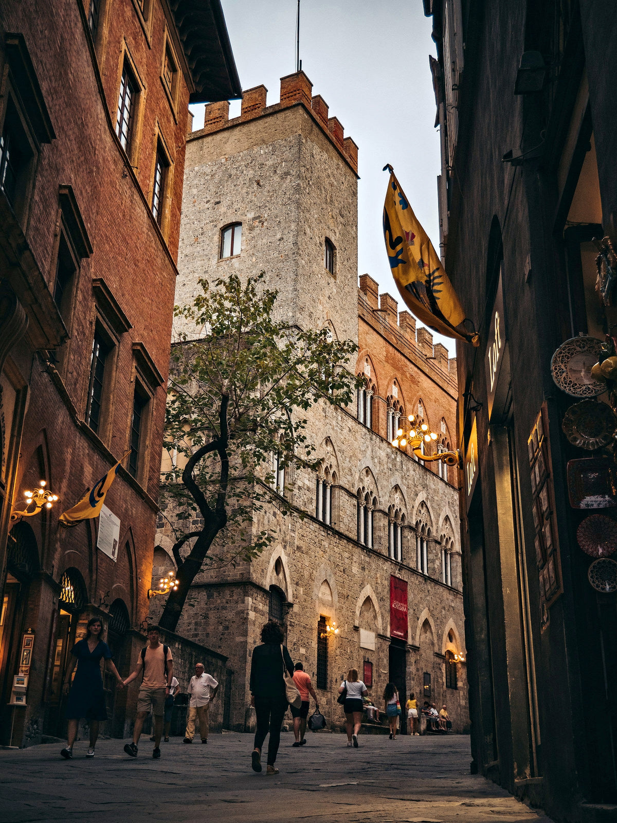 Early evening on a street near the Campo