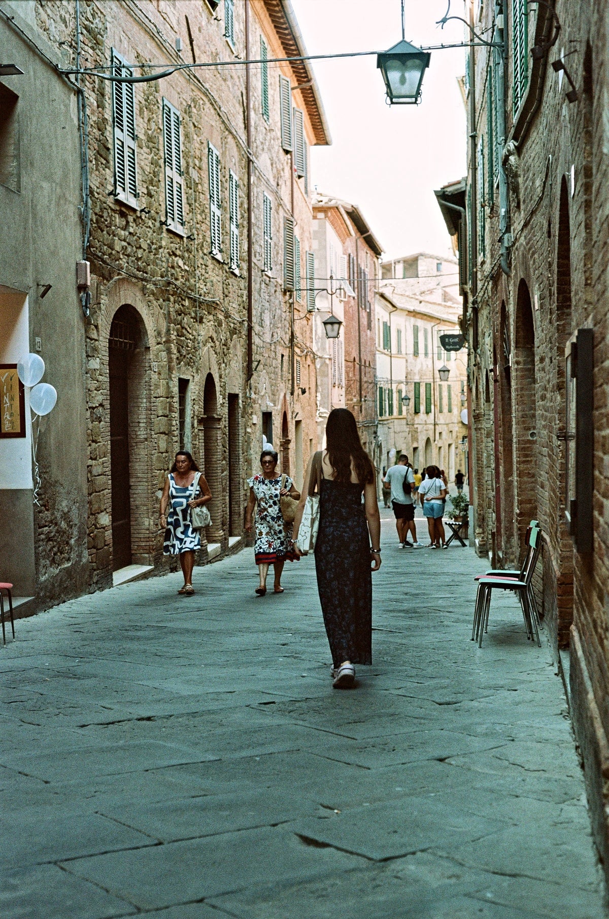 A sunlit street in Montalcino