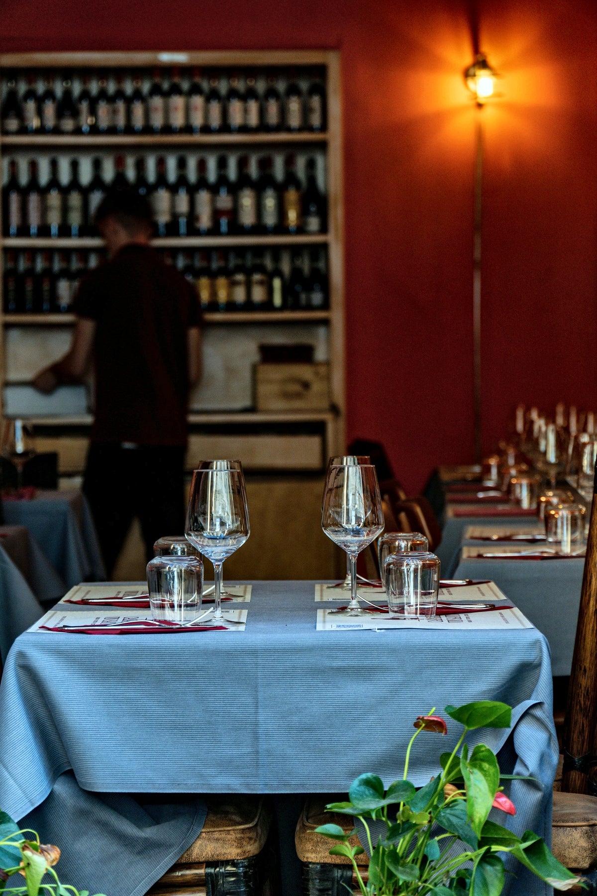 A candlelit trattoria table in Siena