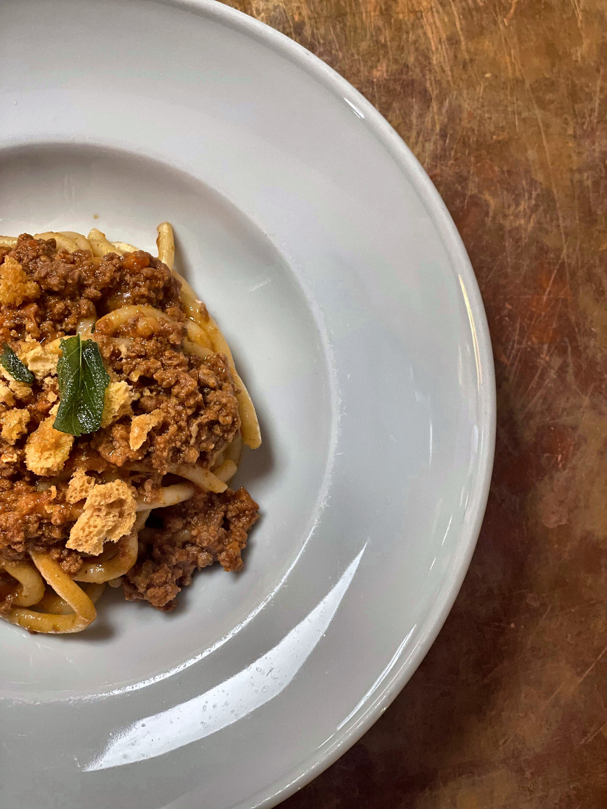 Hand-rolled pici with ragù at Antica Osteria Da Divo