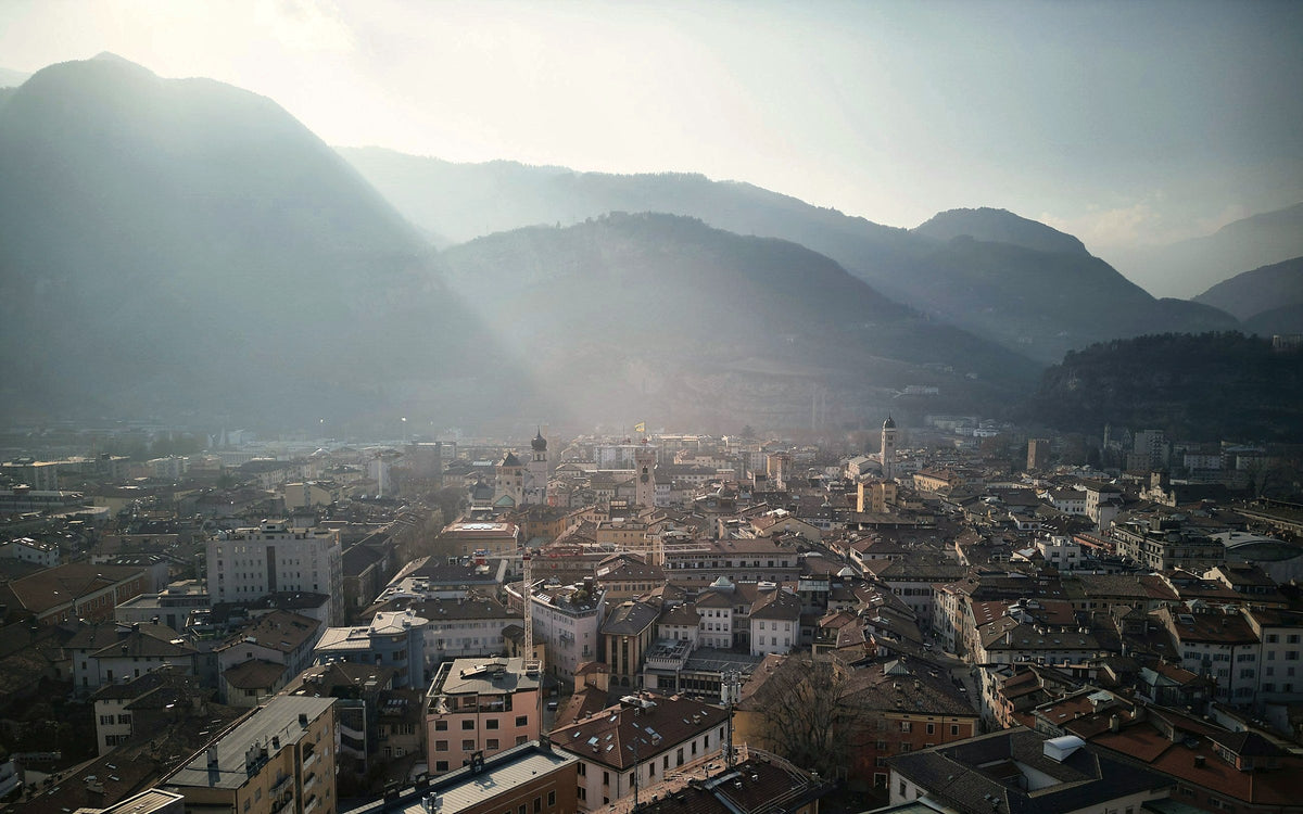 Morning light over the Adige Valley and the city