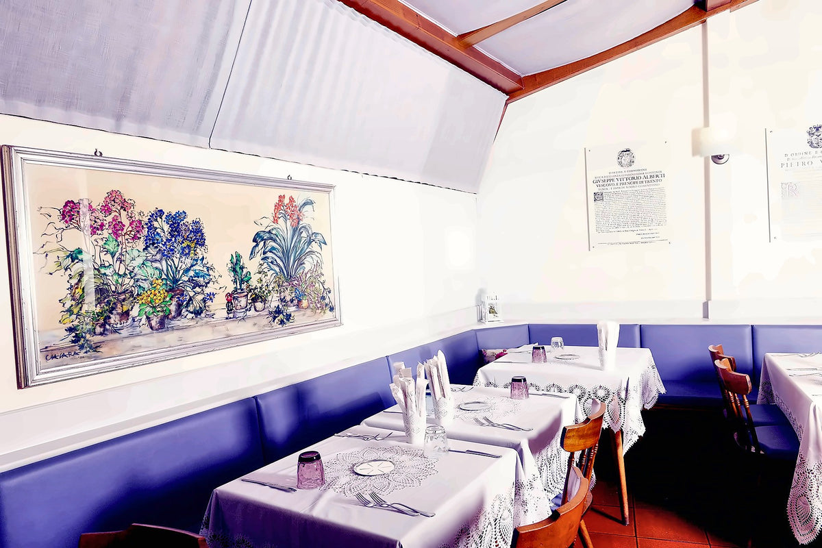 Dining room at Al Vò, one of the oldest restaurants in town