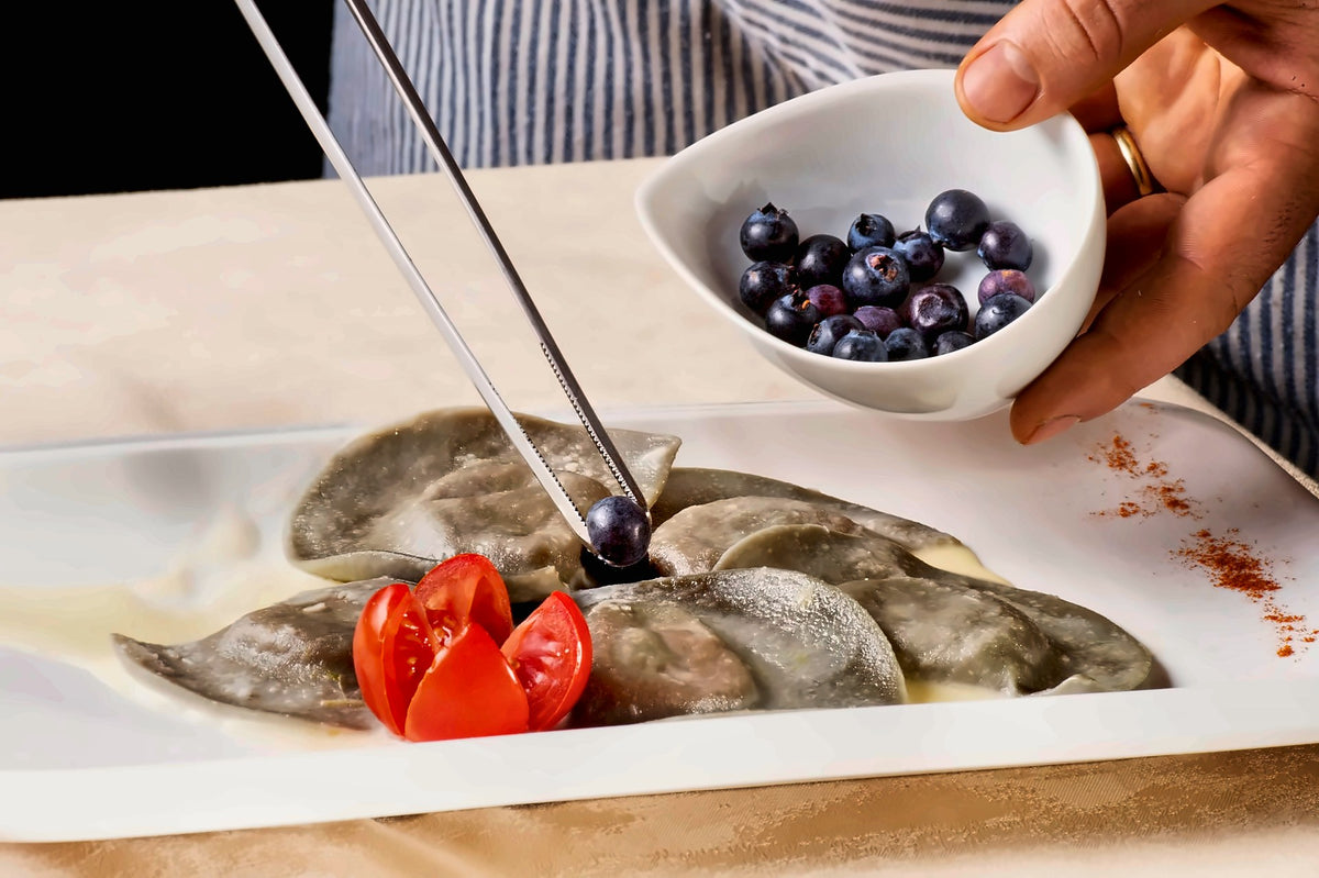 Blueberry ravioli at Antico Pozzo