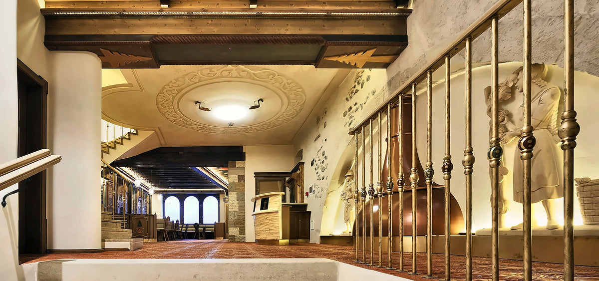 Arched halls of Forsterbräu Trento
