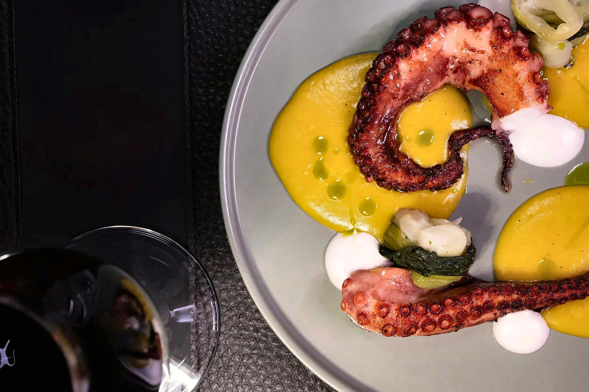 Octopus with yellow pepper cream at Il Posto di Ste
