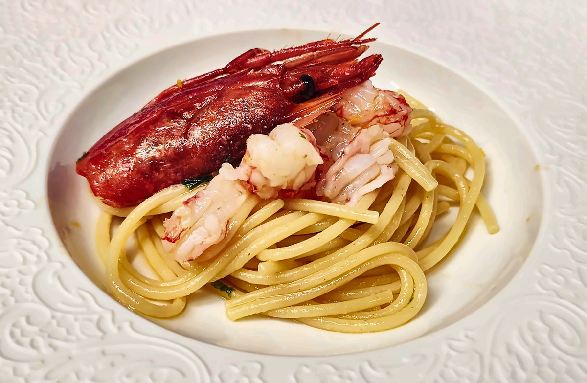 Spaghetti with Mazara red prawn at Il Sommelier