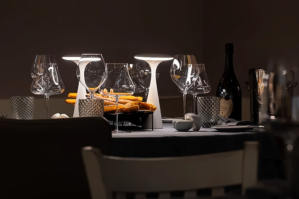 Table set for dinner at Chimera di Bacco