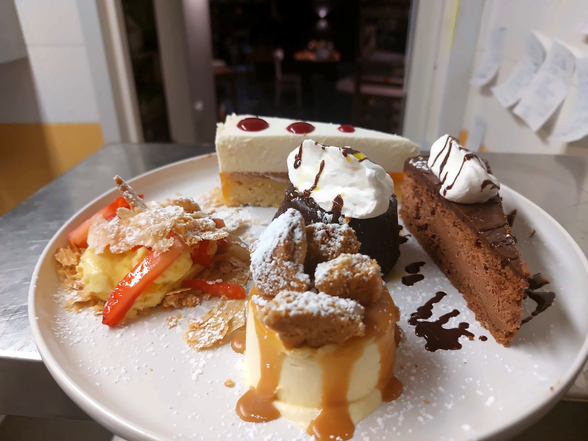 Dessert tasting plate at Trattoria Nerodiseppia
