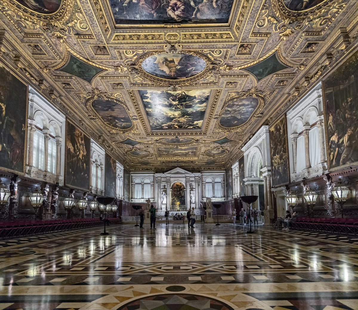 The upper hall of the Scuola Grande di San Rocco with paintings by Tintoretto