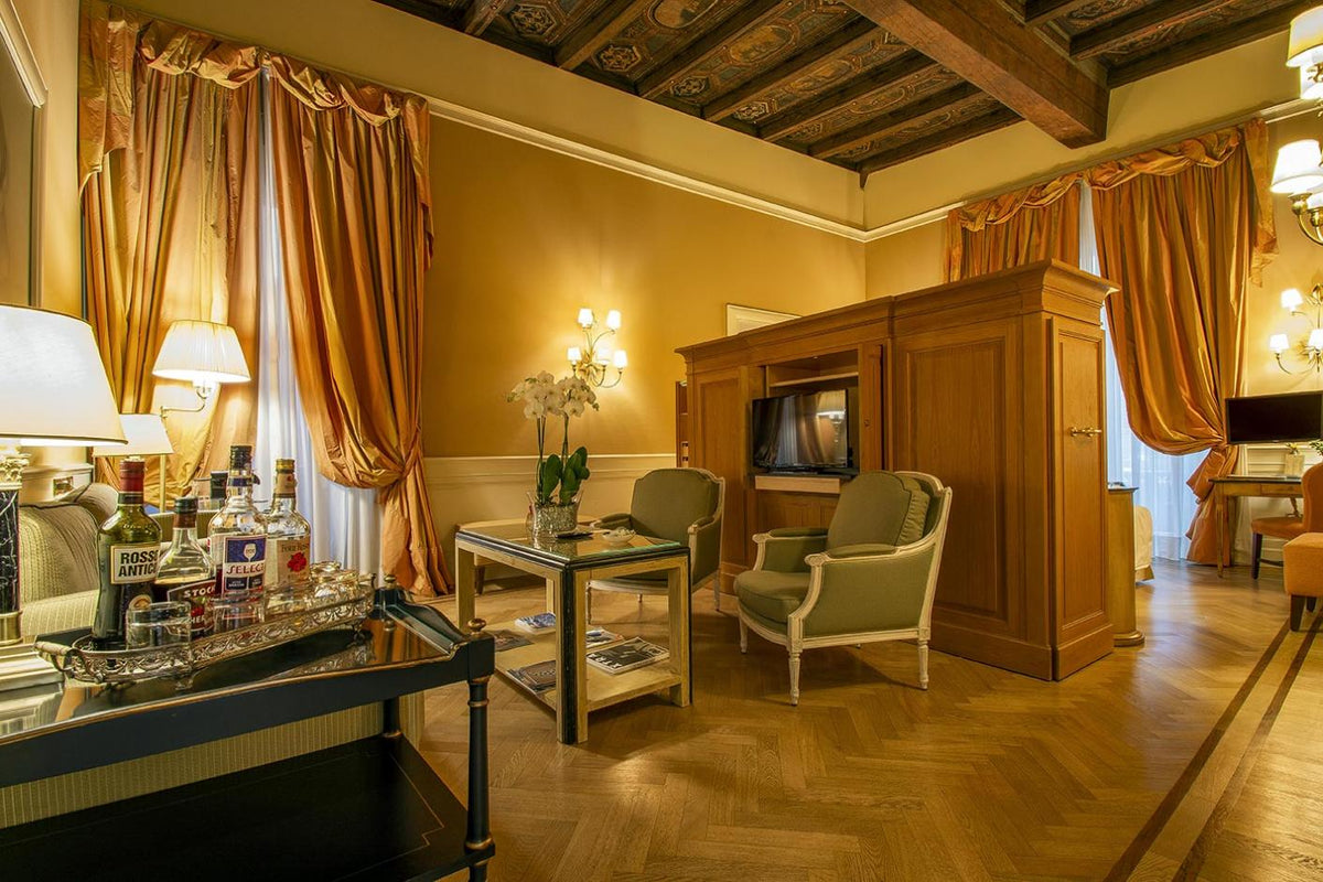 Suite interior at Hotel Corona d'Oro
